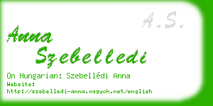 anna szebelledi business card