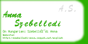 anna szebelledi business card